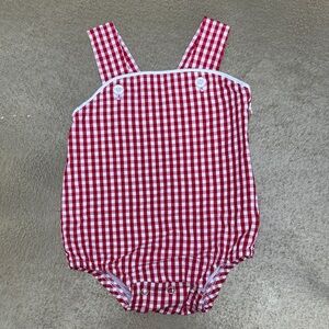 LTC Love That Cotton red gingham romper size 6M